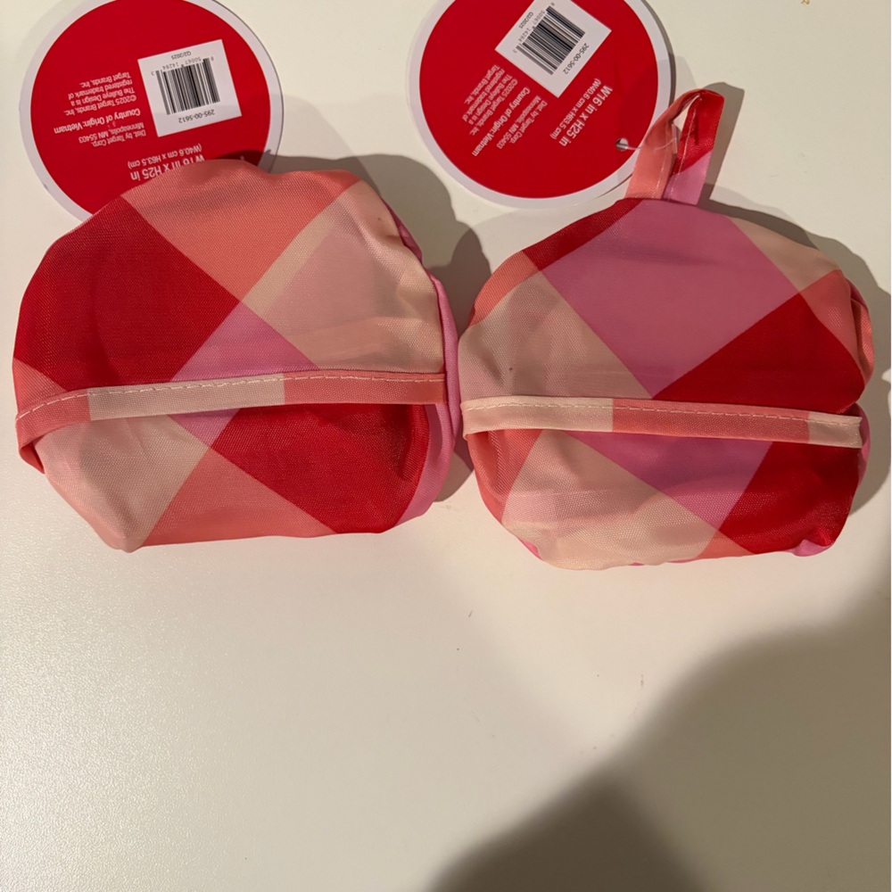 Target Red Pink Checkered Storage Pouches Cosmetic Travel Organizer Set New